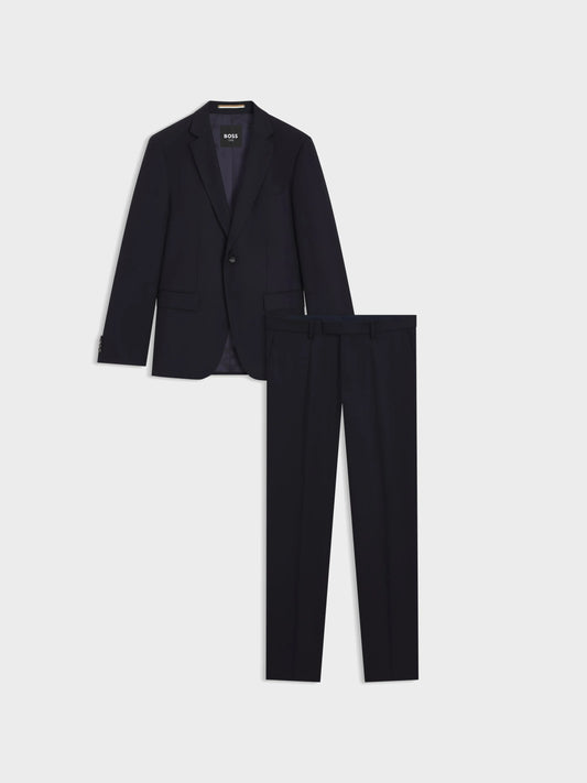 BOSS - Men's Two-Piece Slim-Fit Suit In Patterned Virgin Wool