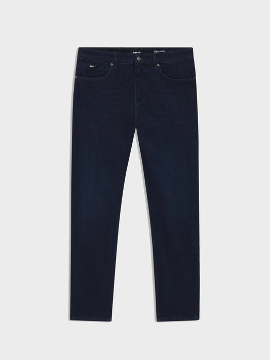 BOSS - Men's Maine Regular-Fit Jeans In Dark-Blue Denim