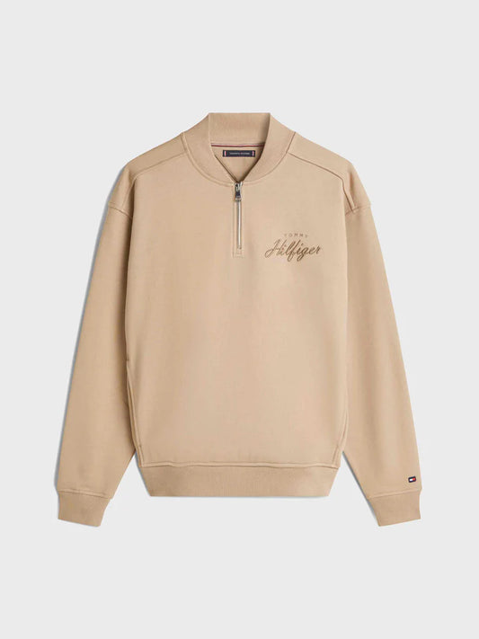 Tommy Hilfiger - Men's Baseball Collar Quarter Zip Jumper